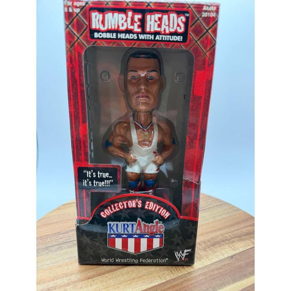 WWF Rumble Heads Kurt Angle Bobblehead Series One Collector Edition 2001
